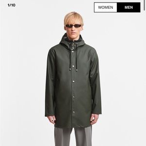 NWT Stutterheim Stockholm Lightweight Raincoat in Green - XL